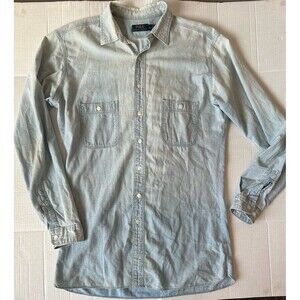 Polo Ralph Lauren RLYC Pennant Flag Shirt Men’s Large Tall Denim Blue Button Up